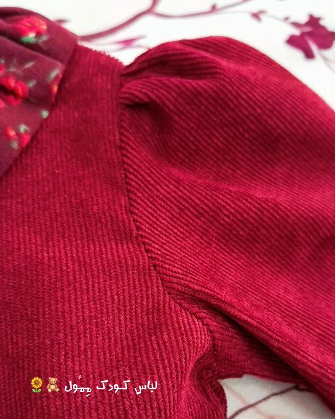 ست کت و سارافون مخمل کبریتی دخترانه مدل دلوین