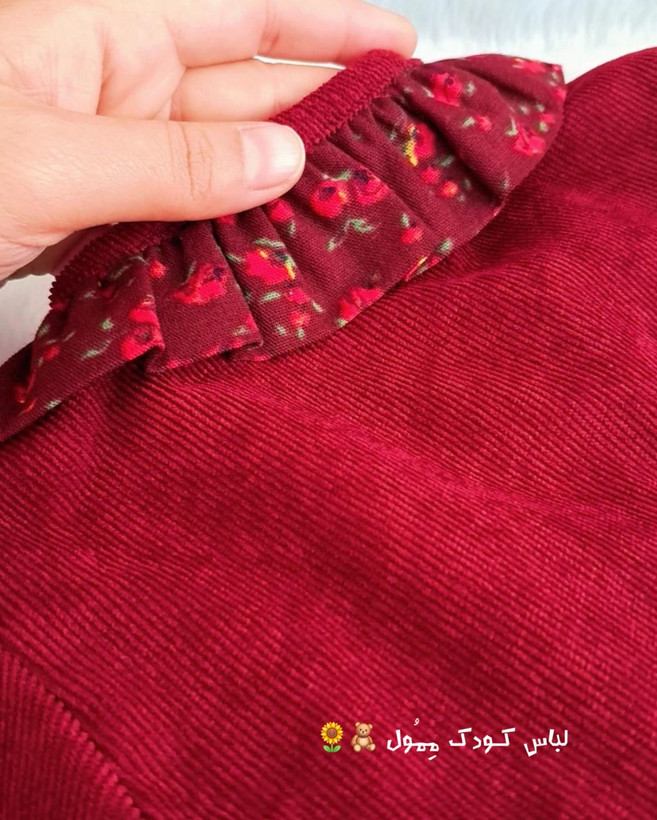 ست کت و سارافون مخمل کبریتی دخترانه مدل دلوین