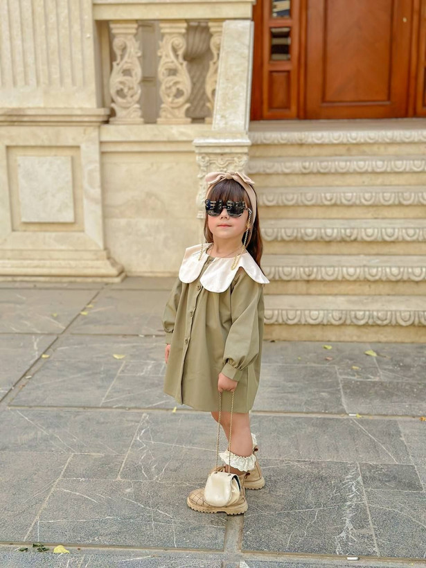 پیراهن کتان دخترانه مدل پرنسا