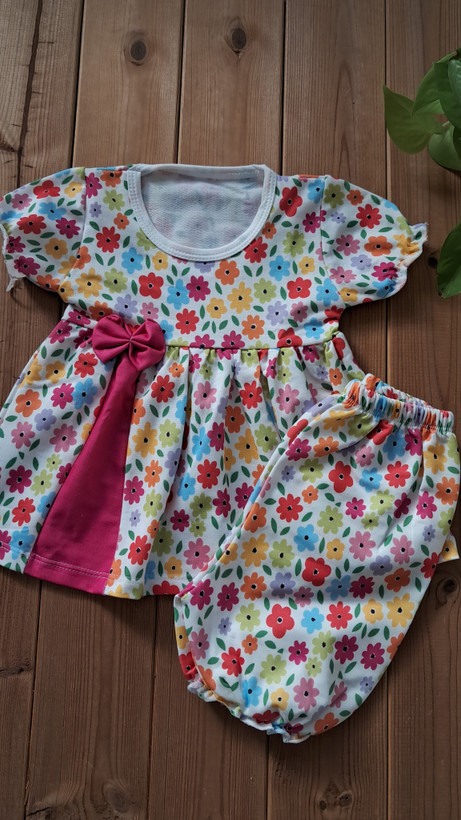 ست اقتصادی سارافون و شلوارک اسپان دخترانه