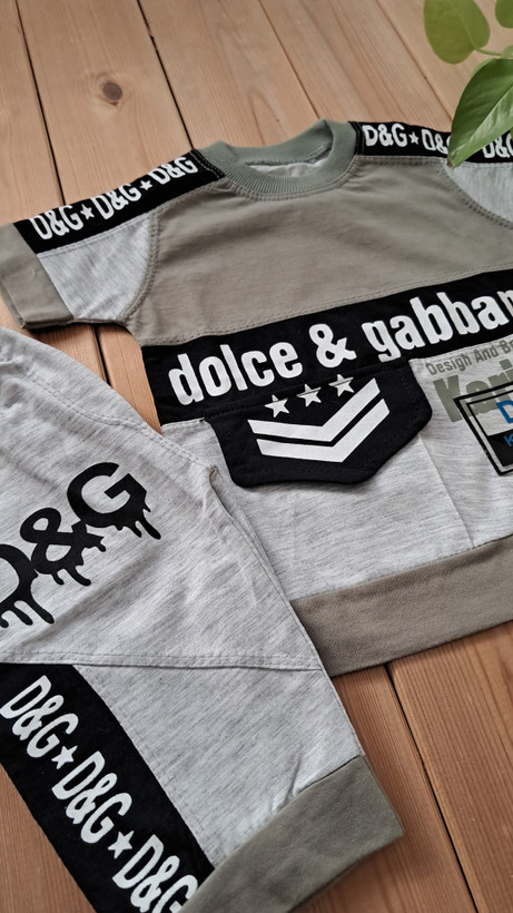 ست تیشرت و شلوارک ترکیب پنبه یک رو و ملانژ اقتصادی پسرانه طرح D&G
