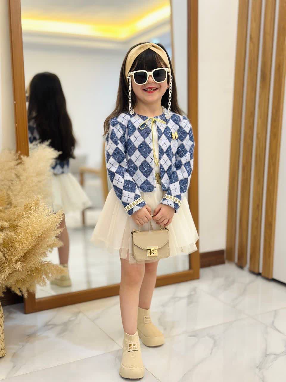 ست سه تیکه کت و تاپ و دامن مجلسی دخترانه مدل پرنسا